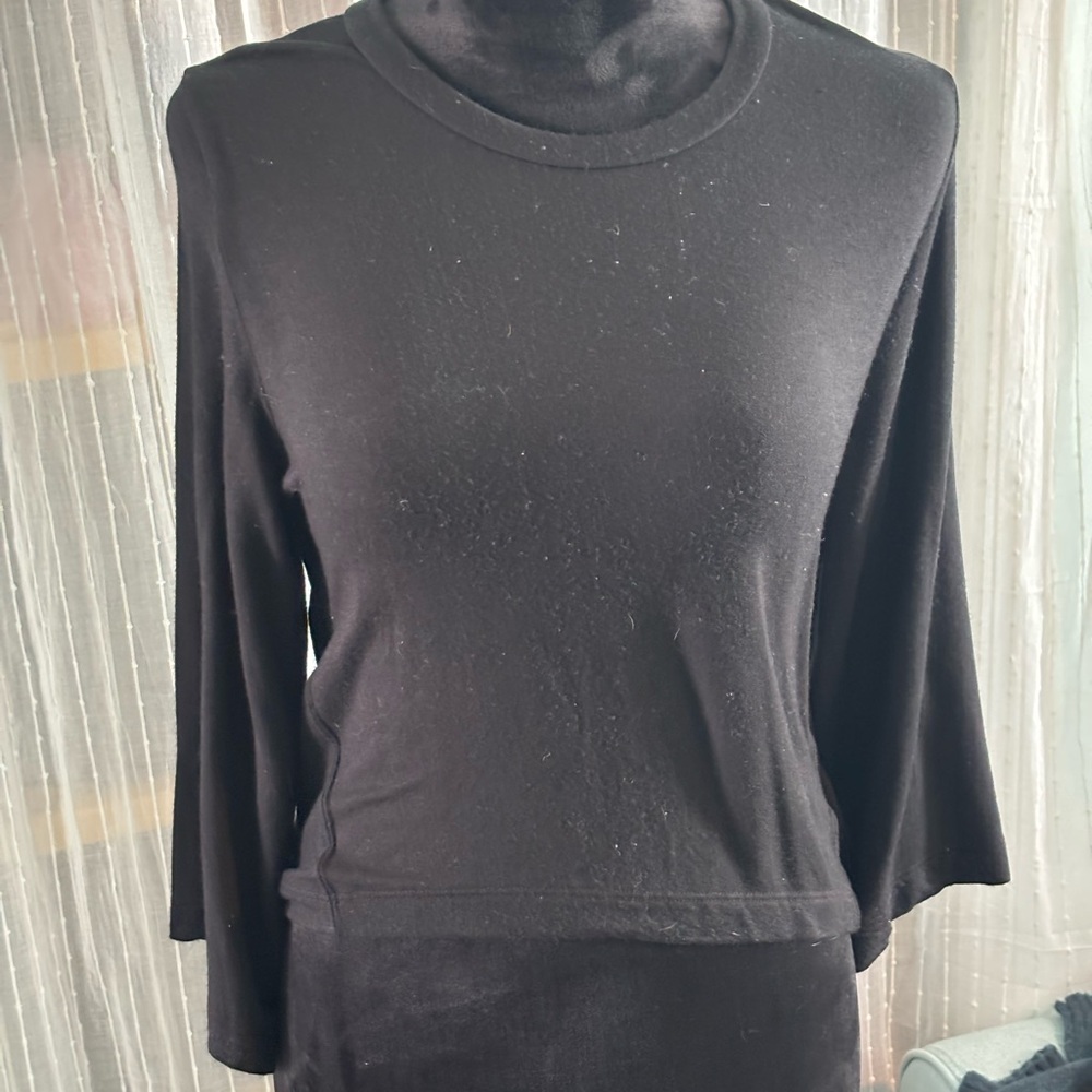 ANTONIO MELANI Black Fitted 3/4 Sleeve Blouse